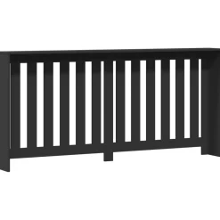 vidaXL Radiatorafdekking Zwart 175 x 20 x 82 cm Bewerkt hout