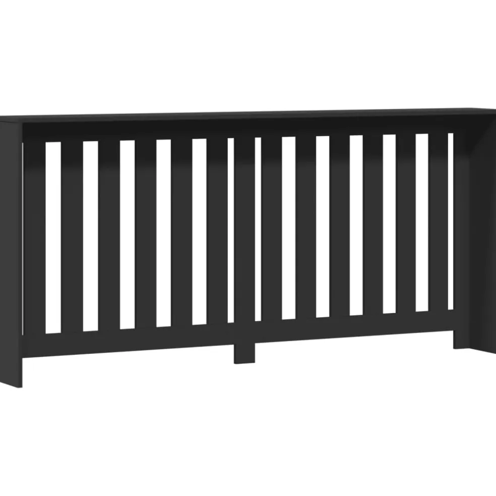 vidaXL Radiatorafdekking Zwart 175 x 20 x 82 cm Bewerkt hout