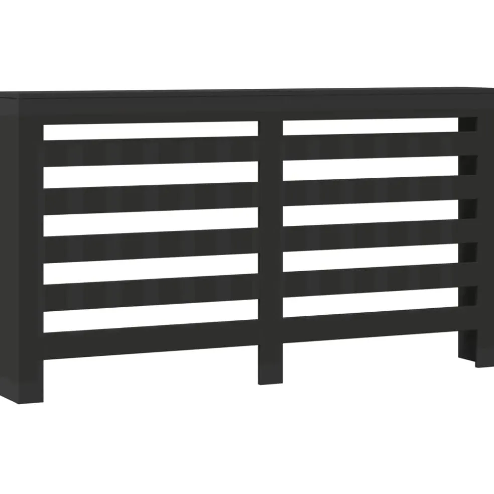 vidaXL Radiatorafdekking Zwart 175 x 20 x 82 cm Bewerkt hout