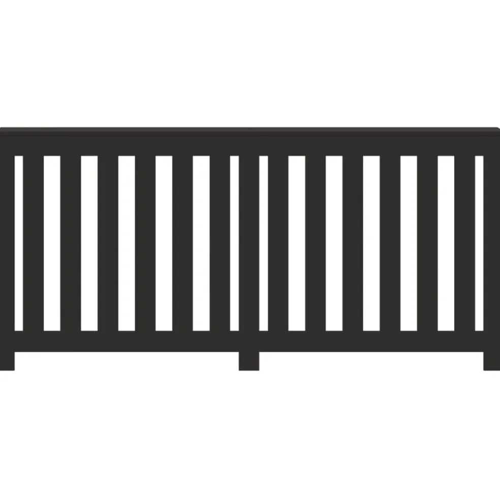 vidaXL Radiatorafdekking Zwart 175 x 20 x 82 cm Bewerkt hout