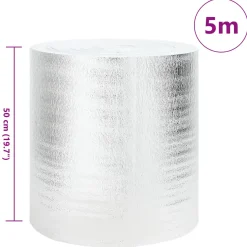 vidaXL Radiatorfolie Zilver 5 x 0,5 m Polyetheen