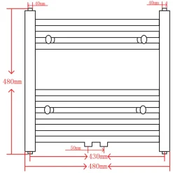 vidaXL Radiator / handdoekenrek gebogen 480x480 mm zwart