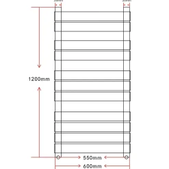 vidaXL Radiator / handdoekenrek recht 600x1200 mm