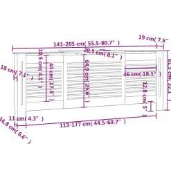 vidaXL Radiatorombouw 205 cm MDF grijs