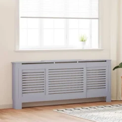 vidaXL Radiatorombouw 205 cm MDF grijs