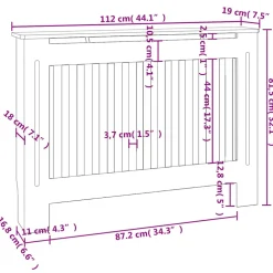 vidaXL Radiatorombouw 112x19x81,5 cm bewerkt hout