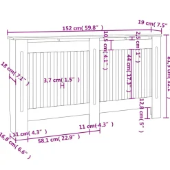 vidaXL Radiatorombouw 152x19x81,5 cm bewerkt hout antraciet