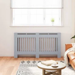 vidaXL Radiatorombouw 152x19x81,5 cm bewerkt hout antraciet