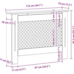 vidaXL Radiatorombouw 112x19x81,5 cm MDF