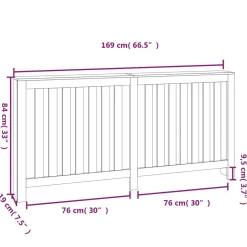 vidaXL Radiatorombouw 169x19x84 cm massief grenenhout grijs