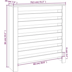 vidaXL Radiatorombouw 79,5x19x84 cm massief grenenhout wit
