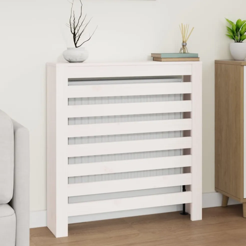 vidaXL Radiatorombouw 79,5x19x84 cm massief grenenhout wit