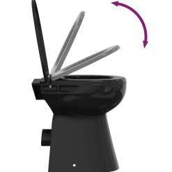 vidaXL Randloos Toilet 7 cm extra hoogte soft-close keramiek zwart