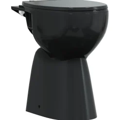 vidaXL Randloos Toilet 7 cm extra hoogte soft-close keramiek zwart
