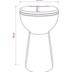 vidaXL Randloos Toilet 7 cm extra hoogte soft-close keramiek zwart