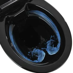 vidaXL Randloos Toilet 7 cm extra hoogte soft-close keramiek zwart