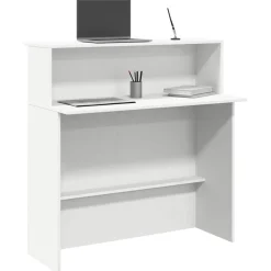 vidaXL Receptiebalie wit 100x50x103,5 cm bewerkt hout