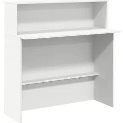 vidaXL Receptiebalie wit 100x50x103,5 cm bewerkt hout