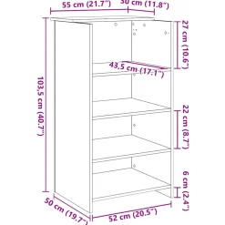 vidaXL Receptiebalie wit 55x50x103,5 cm bewerkt hout