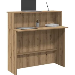 vidaXL Receptiebalie 100x50x103,5cm bewerkt hout artisanaal eikenkleur