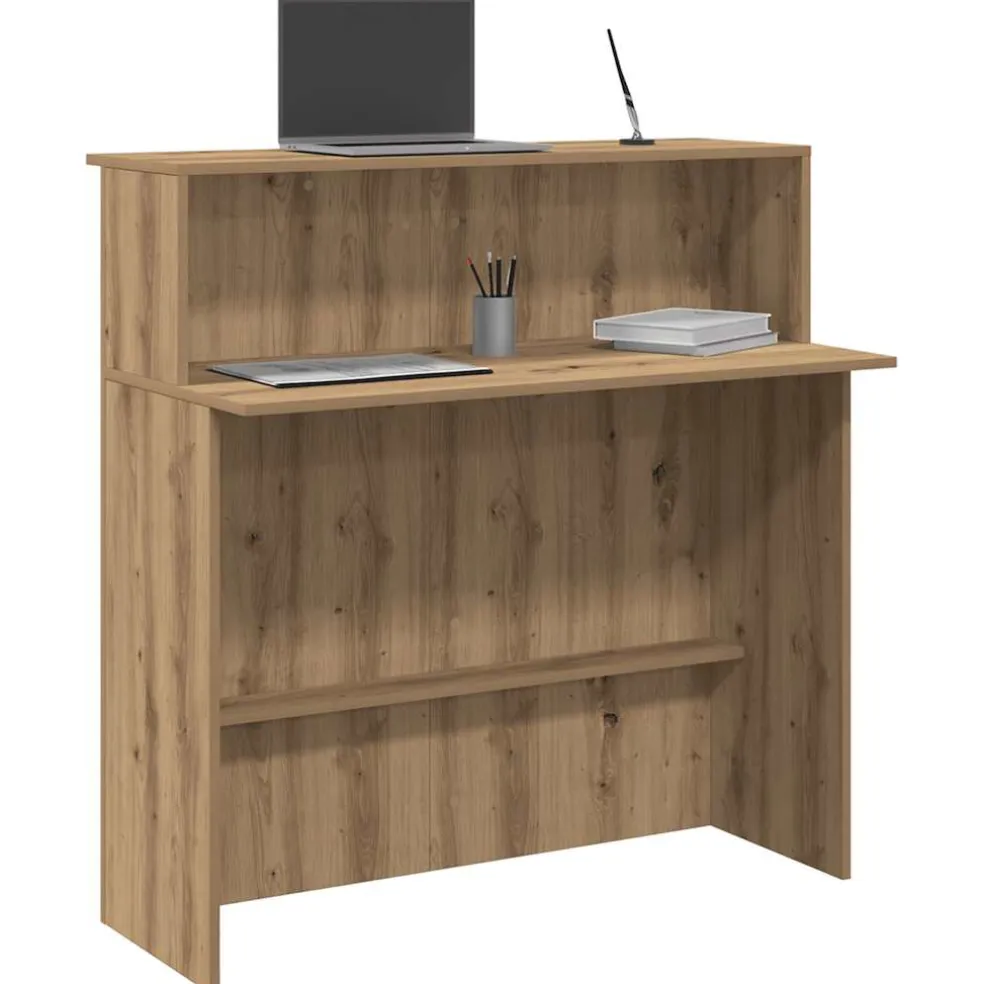 vidaXL Receptiebalie 100x50x103,5cm bewerkt hout artisanaal eikenkleur