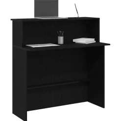 vidaXL Receptiebalie 100x50x103,5 cm bewerkt hout zwart