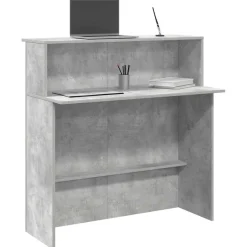 vidaXL Receptiebalie 100x50x103,5 cm bewerkt hout betongrijs