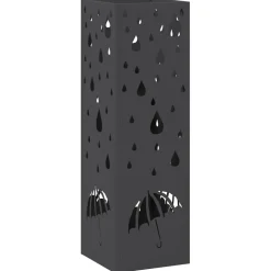 vidaXL Regen paraplu standaard Zwart 15,5 x 15,5 x 49 cm Staal