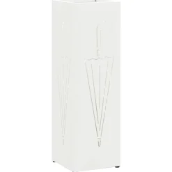 vidaXL Regen paraplu standaard Wit 15,5 x 15,5 x 49 cm Staal