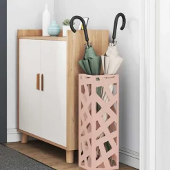 vidaXL Regen paraplu standaard Roze 15,5 x 15,5 x 49 cm Staal
