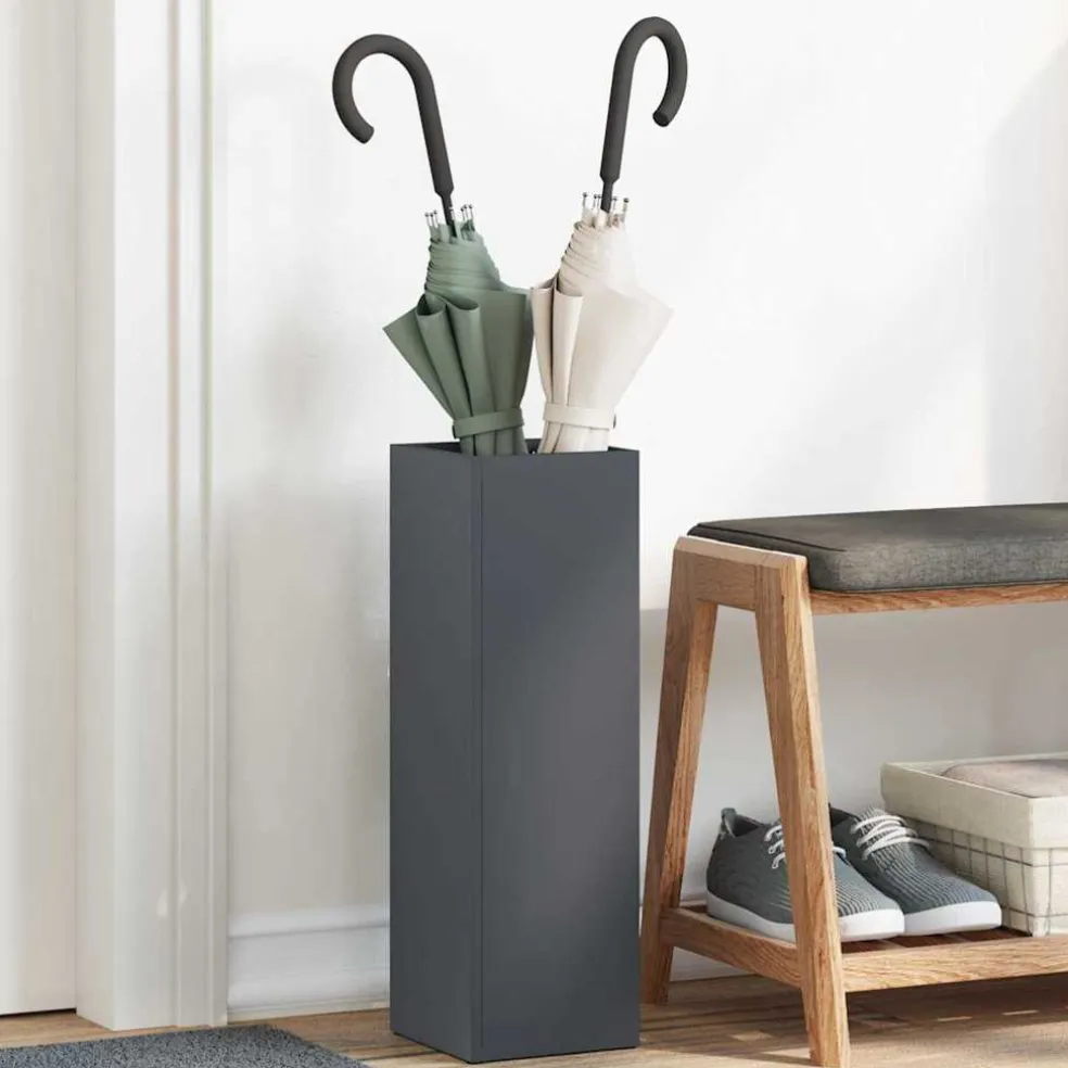 vidaXL Regen paraplu standaard Antraciet 15,5 x 15,5 x 49 cm Staal