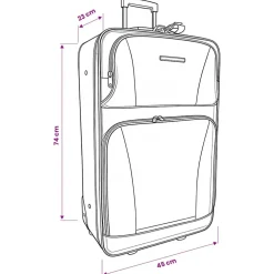 vidaXL Reisbagage set zwart 5-delig