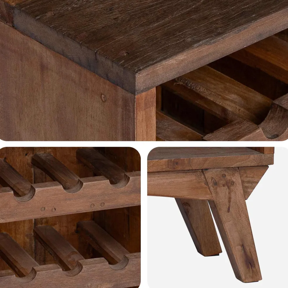vidaXL Rek Bruin 60 x 30 x 90 cm Massief Gerecycled Hout