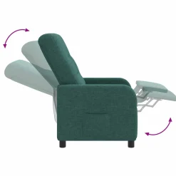 vidaXL Relaxfauteuil Donkergroen Stof