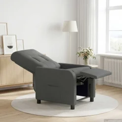 vidaXL Relaxfauteuil Donkergrijs Stof