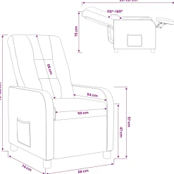 vidaXL Relaxfauteuil Donkergrijs Stof