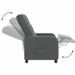 vidaXL Relaxfauteuil Donkergrijs Stof