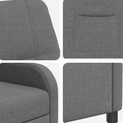 vidaXL Relaxfauteuil Donkergrijs Stof