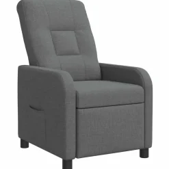 vidaXL Relaxfauteuil Donkergrijs Stof