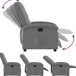 vidaXL Relaxfauteuil Donkergrijze Stof