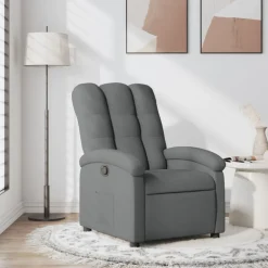 vidaXL Relaxfauteuil Donkergrijze Stof