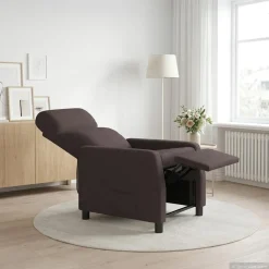 vidaXL Relaxfauteuil Donkerbruin Stof