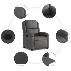 vidaXL Relaxfauteuil Grijs Echt Leer