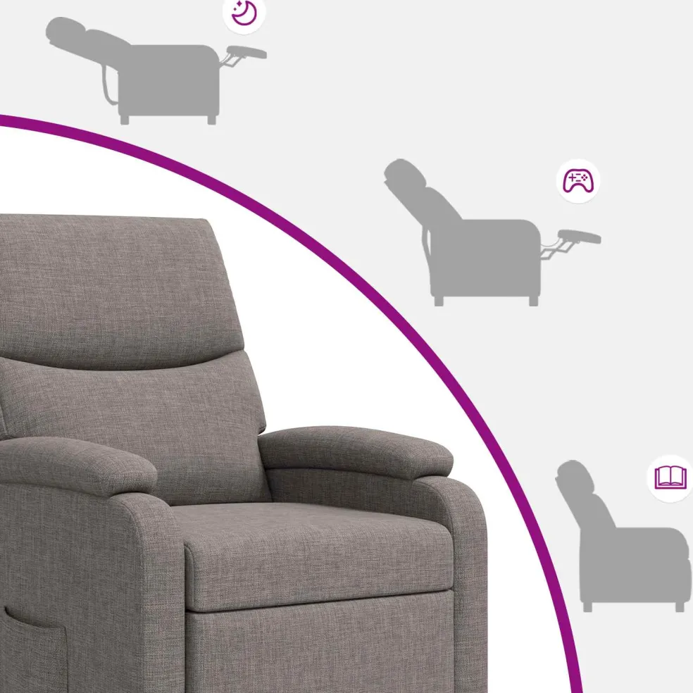 vidaXL Relaxfauteuil Taupe Stof