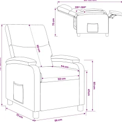 vidaXL Relaxfauteuil Taupe Stof
