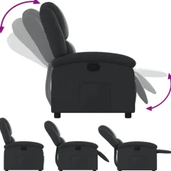 vidaXL Relaxfauteuil Zwart Echt Leer