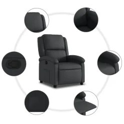 vidaXL Relaxfauteuil Zwart Echt Leer