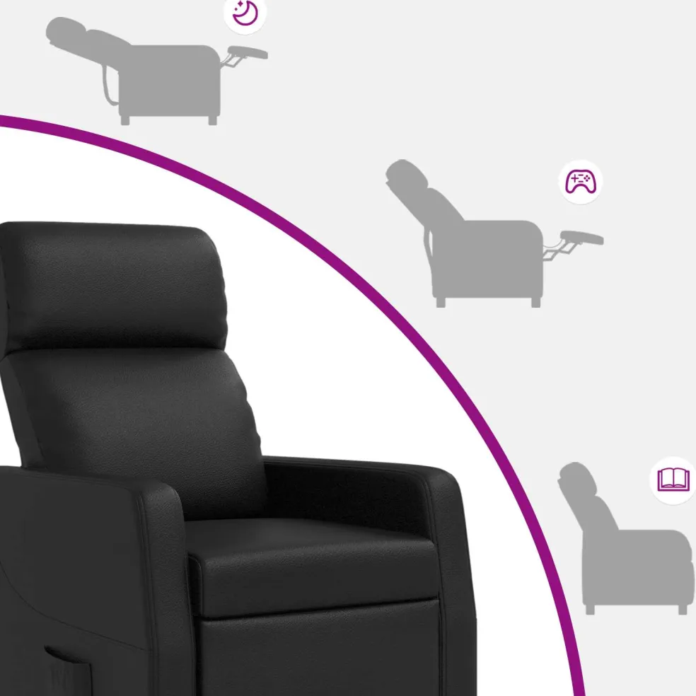 vidaXL Relaxfauteuil Zwart Kunstleer