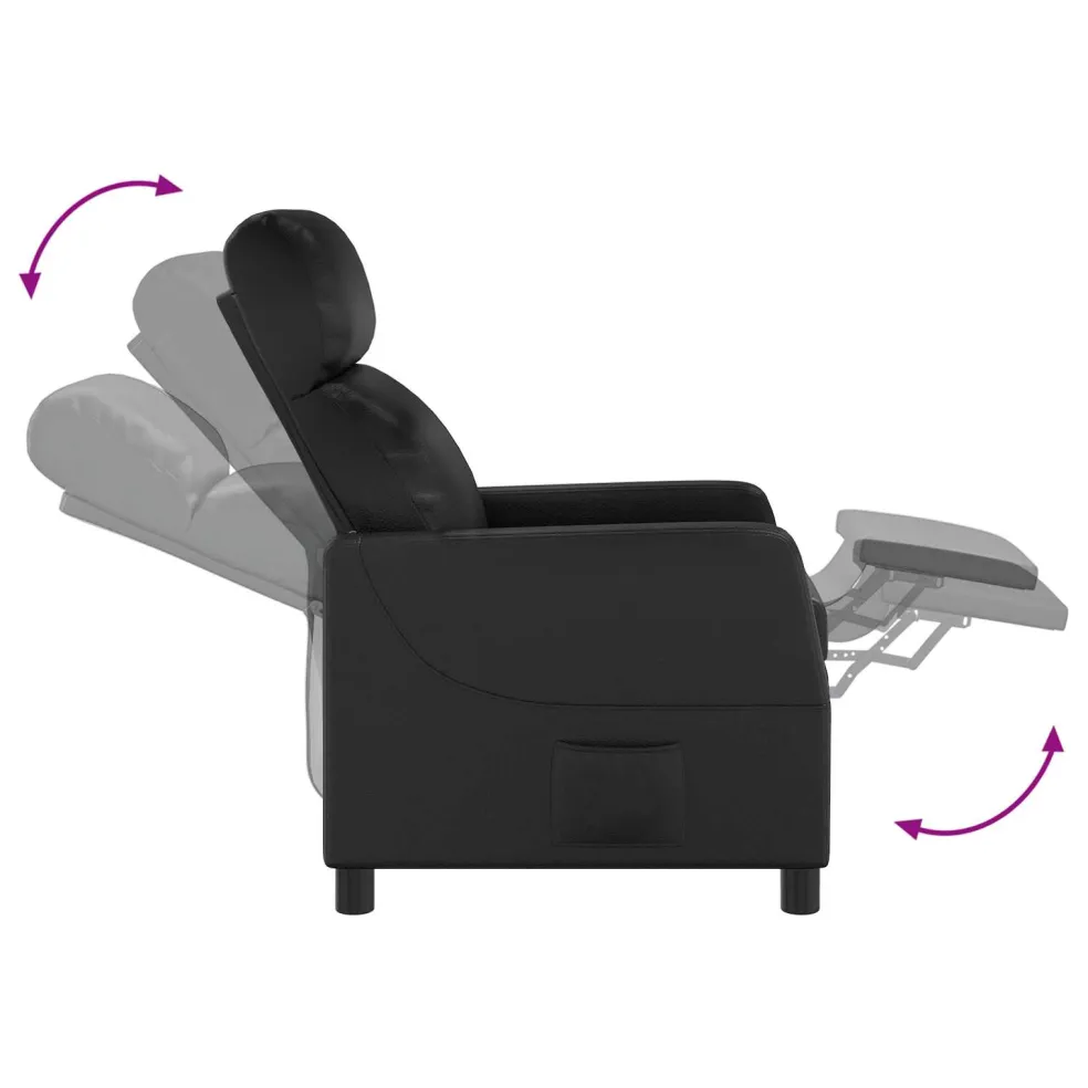 vidaXL Relaxfauteuil Zwart Kunstleer