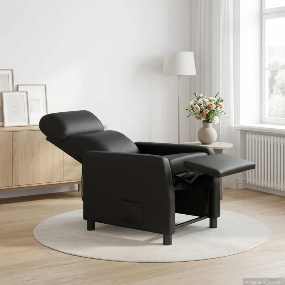 vidaXL Relaxfauteuil Zwart Kunstleer